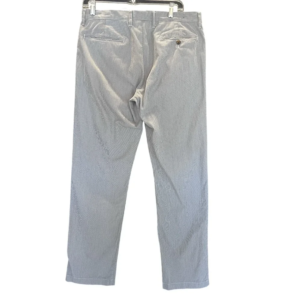 J. Crew‎ Mens Striped Flat Front Chino Pants Size 32W 32L Casual Dress Trousers
